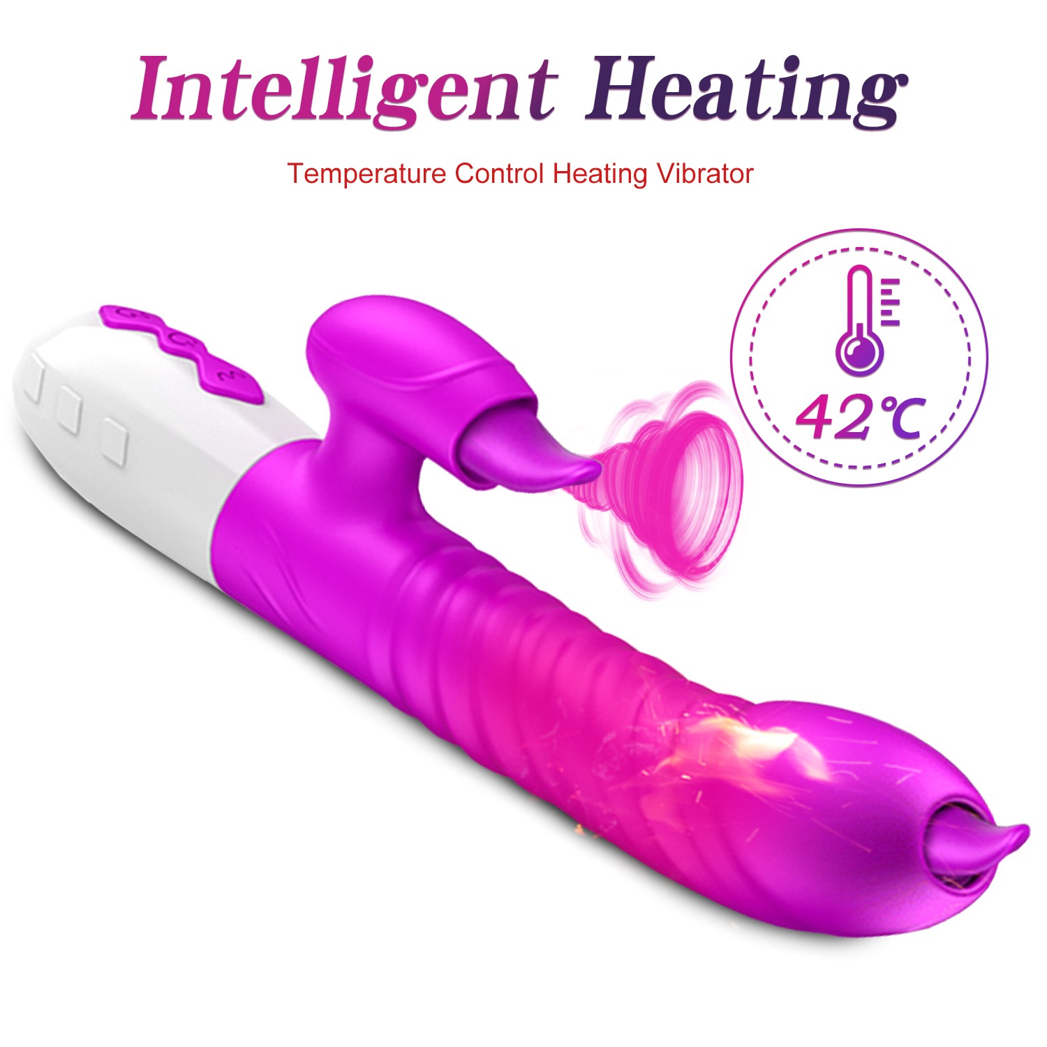 Thrusting G Spot Rabbit Dildo Vibrator, Tongue Licking Rotating Vibrating Women Couples Adult Sex Toys, Female Clitoris Vibrator Wand Stimulator Toy, Dildos Vibrators For Woman Her Pleasure